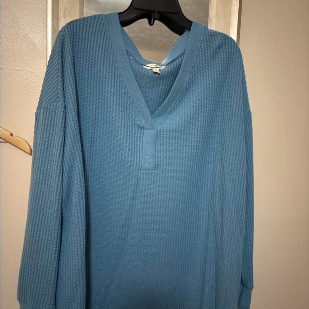 Blue and beige Women's Sweater.